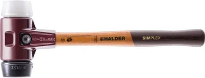Produktbild von Halder Schonhammer Durchmesser 30mm 335g Simplex mit Schlageinsatz Super-Kunststoff weiß - 3027030