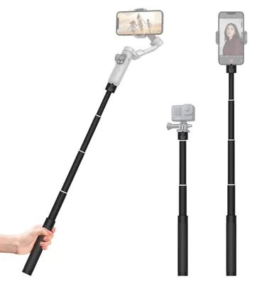 Zdjęcie produktu dla Statyw do selfie – monopod – aluminium – gwint 1/4 cala – 20–73 cm – czarny