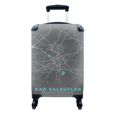 Produktbild von MuchoWow® Koffer Handgepäck Trolley Rollkoffer Kleine Reisekoffer mit 4 Rollen - Karte - Stadtplan - Bad Salzuflen - Deutschland - Blau - Cabin Size < 55x40x23 cm & 55x40x20 cm - Fotokoffer - Kabinenkoffer - Boardgepäck - Reise-Box - Reisekoffer - Reisegepäck - Koffer mit Bild - Trolley für Kinder