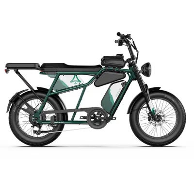 Obrázek produktu pro A-Spadz CAVET Air Plus – Fatbike – S opěrkami pro nohy – 20 palců – Motor 250W – 7 rychlostí – Dojezd 100 km – Hydraulické kotoučové brzdy – Zelená barva