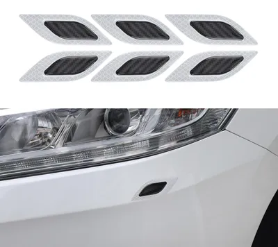 Produktbild von kwmobile 6x Universal Auto Stoßstangen Aufkleber - Stoßstangenschutz Folie - Schutzfolie Schutzleiste Schwarz Grau 10,5x3,4 cm