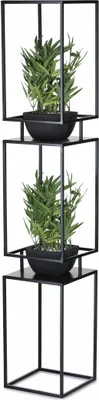 Produktbild von HowHomely | Pflanzenständer - Metallständer 3-stöckig - Schwarz - 134 cm - Stilvoll, Industrial