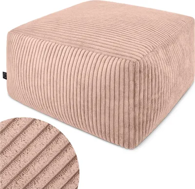 Produktbild von Domarex Sitzpouf 45x45x25 cm, Polsterstoff, rutschfest, modern, geeignet als Sitzgelegenheit oder Fußhocker, Wohnzimmer, Schlafzimmer, Rosa