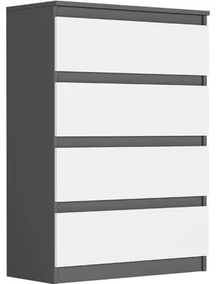 Obrázok produktu pre Komoda 70 cm, 4 zásuvky, skriňa FRAMIRE R-4, antracitová kombinácia