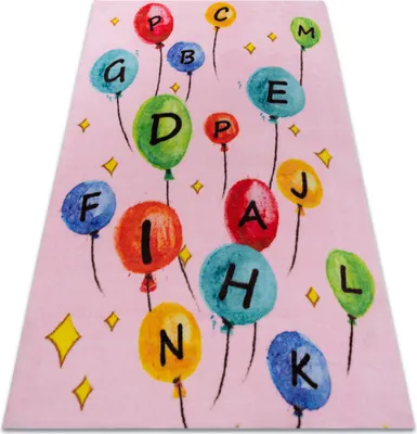 Produktbild von Teppich PLAY Luftballons Brief Alphabet G3548-3 rosa Rosa 160x215 cm