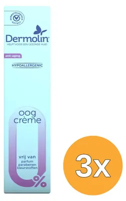 Productafbeelding van 3x Dermolin Oogcreme Anti-Aging tube (15 ml)