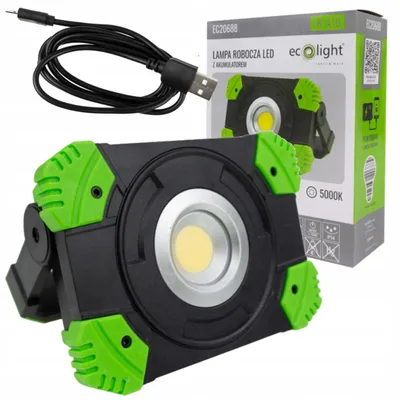 Obrázek produktu pro LED pracovní lampa s akumulátorem pro stavební práce, 10W, s různými úrovněmi jasu