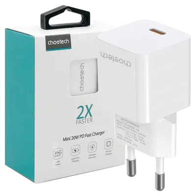 Produktbild von Choetech PD5010 USB-C 20W Wandladegerät - Weiß