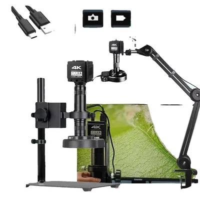 Image de Microscope numérique, résolution 4K HD, zoom de 150x à 215x, bras robuste, capteur 60 mégapixels