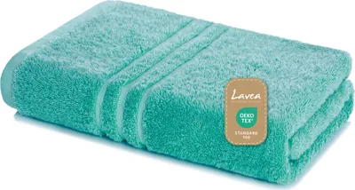 Produktbild von Lavea® Saunatuch 80x200 cm – Hochwertiges, Saugstarkes Saunatuch aus 100% Baumwolle, Frottierserie Elena – Waschbar und Strapazierfähig - Türkis