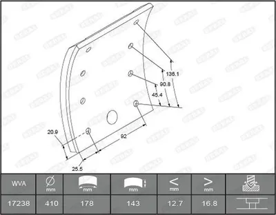 Produktbild von BERAL Bremsbelagsatz Trommelbremse KBL17238.9-1549 passend für MERCEDES-BENZ AXOR 2 17mm 143mm 6,1kg