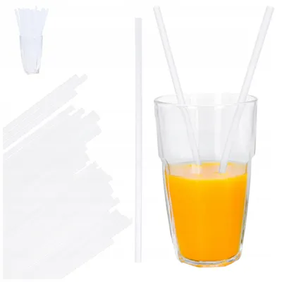 Zdjęcie produktu dla Słomki plastikowe rurki do picia napojów 50 szt przezroczyste wielorazowe