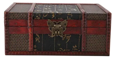 Obrázok produktu pre Omgoods – Úložná krabica z dreva – Veľká úložná krabica – Úložisko dokumentov – Box na knihy – Vintage štýl – 23 x 16 x 9,8 cm – Úložná škatuľa