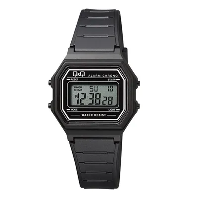 Produktbild von Q&Q Digitaluhr M173J008Y mit Tag & Datum, Beleuchtung, Alarm, Stoppuhr, 3 ATM wasserdicht