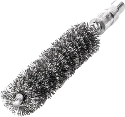 Image de Brosse tubulaire L.115mm D.20mm fil d'acier ondulé garniture-L.80mm LESSMANN