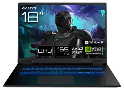 Produktbild von Gigabyte Gaming A18 3VHK3DEC64SH - 18" QHD - Ryzen 7 260 - Notebook - 3,8 GHz