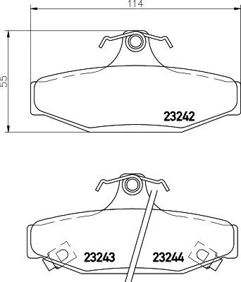 Produktbild von HELLA Bremsbeläge Satz Hinten Bremsklötze für SSANGYONG Rexton / Rexton II (GAB) 8DB 355 009-571