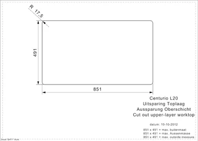 Produktbild von REGINOX R21453 Edelstahlspüle CENTURIO 20 (L) KGOKG, Flächenbündig, Flacheinbau
