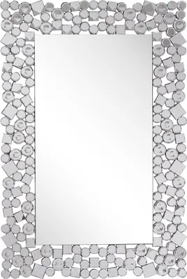 Produktbild von BELIANI Lustro ścienne srebrne 60 x 90 cm prostokątne wiszące dekoracyjna rama styl glamour