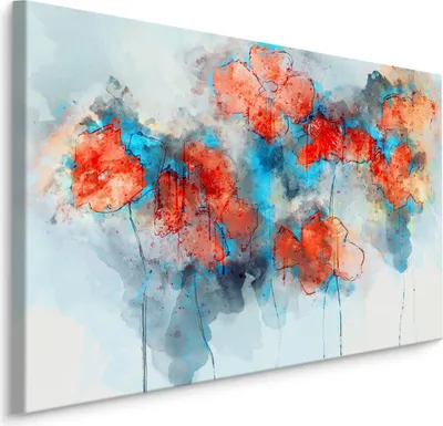 Immagine prodotto di Favolosa tela PICTURES 120x80 cm XXL Stampa d'arte Fiori papaveri astratti