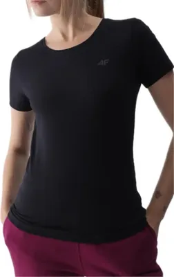 Zdjęcie produktu dla Koszulka damska bawełniana 4F TSHIRT F1845 czarna luźny krój na codzień M