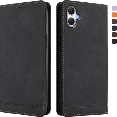 Image de Etui pour Samsung Galaxy A05, étui rétro en cuirPolyuréthaneavec support et fentes pour cartes de crédit Noir