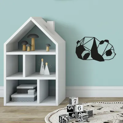 Produktbild von Wallity, Panda2- TNL1161, Schwarz, Sonstige Wohndekorationen, 52 x 31 cm, 100% Metall (Dicke: 1