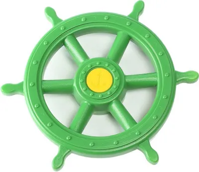 Produktbild von Steuerrad XXL Ø 54 cm für Schiff für Kinder mit Drehgeräusch Zubehör für Spielturm : Grün Farbe: Grün
