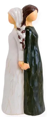 Produktbild von Schwestern Geschenk Freundinnen Figur, Seelenverwandte Deko Statue handbemalt Resin, liebevolles Geschenk für Geburtstag & Jahrestag