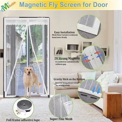 Immagine prodotto di Elzusha - Porta scorrevole magnetica con chiusura automatica - Bianco
