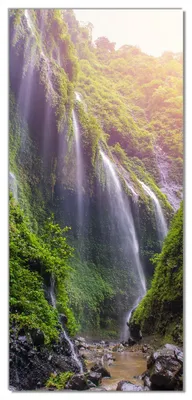 Produktbild von Türtapete Türposter Wasserfall im Morgenlicht - Größe: 93 x 205 cm