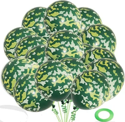 Produktbild von 70 Stück Latex Camo Ballons - Militär Camouflage Party Deko 30,5 cm