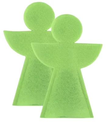 Productafbeelding van Kerstflesdecoratie Engel Vilt Groen 36 Cm Set van 2