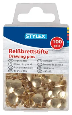 Produktbild von Reißbrettstifte goldfarben 100er Schachtel