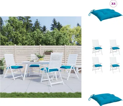 Produktbild von vidaXL Stuhlkissen 4 Stk. Hellblau 40x40x7 cm Oxford-Gewebe -  Sitzpolster