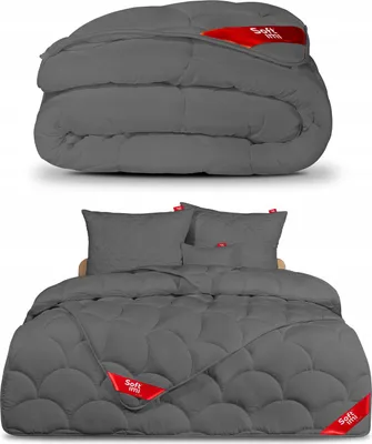 Produktbild von Steppbett Set Softimi 200x220 cm mit 2 Kopfkissen 70x80 cm, antiallergisch, Grau, Mikrofaser