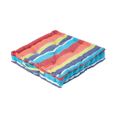 Immagine prodotto di HOMESCAPES Cuscino da seduta colorato, a righe, 50 x 50 x 10 cm