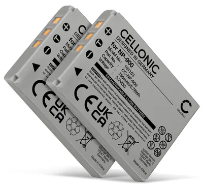 Image de CELLONIC 2x Batterie pour Appareil photo Compatible avec Praktica DCZ 10.4, DCZ 8.3, Luxmedia 8203, NP-900 - (750mAh, 3.7V)
