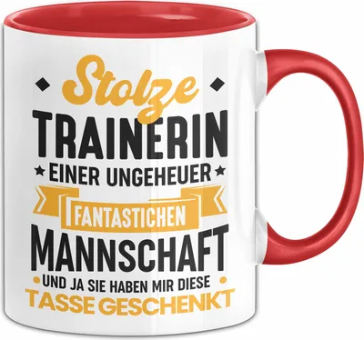 Produktbild von Trainerin Geschenk Tasse Geschenkidee für Fußball Handball Basketball Trainerin Stolze Trainerin Einer Ungeheuer Fantastischen Mannschaft Kaffee-Becher (Rot)
