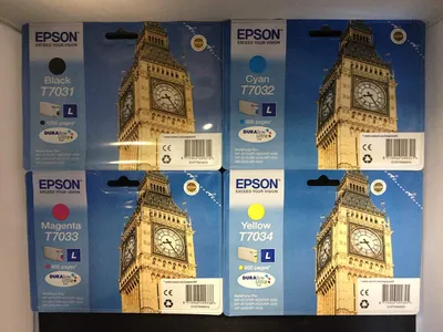 Produktbild von 4 Epson (T7031/T7032/T7033/T7034) für Epson Workforce PRO WP 4595 DNF Tintenpatronen Set Satz Multipack