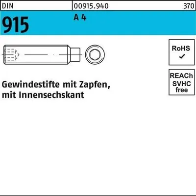 Produktbild von Reyher  Gewindestifte DIN 915 A 4 M 16 x 35 A 4 (10 Stück)