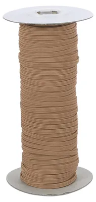 Elastikband 3 mm x 45 m, Polyester, Braun, für Nähen & Basteln