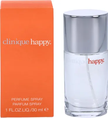 Produktbild von Clinique Happy, Frauen, 30 ml, Nicht nachfüllbare Flasche, citrus, red grapefruit, bergamot, Hawaiian wedding flower, spring mimosa, Spray, Alcohol denat., fragrance (parfum), water\aqua\eau, hydroxycitronellal, limonene, citronellol,...