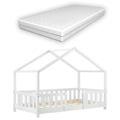 Imagen del producto de Cuna And OutdoorMatch Everardo, con colchón, de 70 x 140 cm, color blanco, para niñas y niños