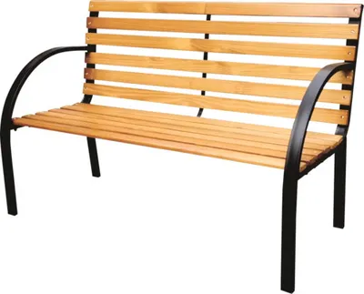 Obrázek produktu pro Zahradní lavice dřevěná s ocelovou konstrukcí 122 x 60 x 79 cm