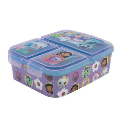 Produktbild von Gabby's Dollhouse Kinder Premium Lunchbox Brotdose Frühstücks-Box Vesper-Dose mit 3 Fächern