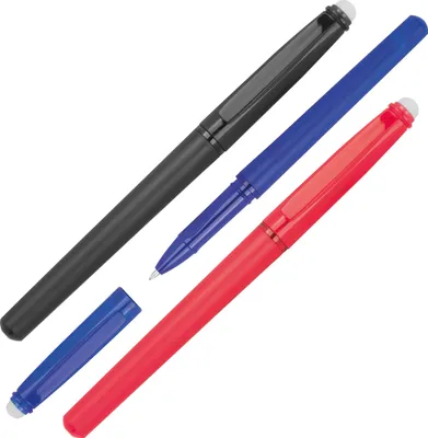 Produktbild von 3x Radierbarer Gelstift / Gelschreiber / Schreibfarbe: je 1x schwarz, blau, rot