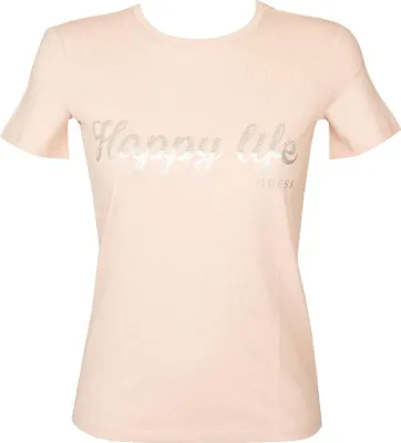 Produktbild von GUESS Damen-T-Shirt, kurzärmeliges T-Shirt mit Rundhalsausschnitt, Aufdruck und Logo aus reiner Baumwolle, Artikel Q4GI06KAK90, US XS - MEX/ES ECH - UK 4 - EUR 38 - IT XS -CAN TP, Cotone 100%