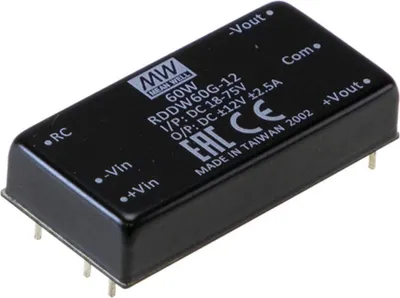 Produktbild von MEANWELL RDDW60F-12, DC DC-Wandler, 9-36V:+-12V +-2,5A 60W