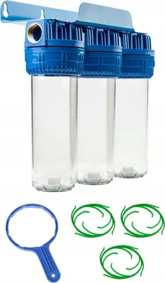 Produktbild von 10" Zoll 3-Stufen Wasserfiltergehäuse mit 3/4" Anschluss Gewinde